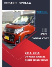 SUBARU STELLA 2014-2015 OWNERS MANUAL IN ENGLISH